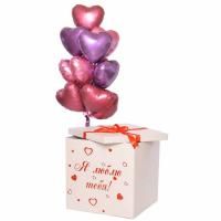 Коробка сюрприз "Я тебя люблю" сатиновые сердца